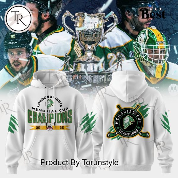 Memorial Cup Champions 2025 London Knights Limited Edition Hoodie – White