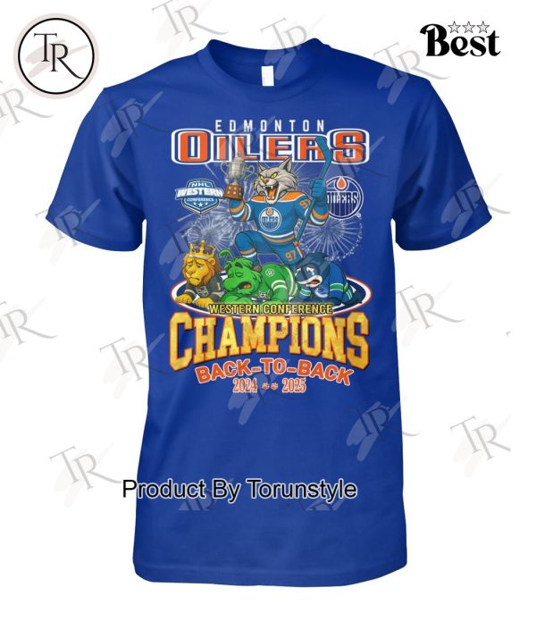 Edmonton Oilers Western Conference Champions Back To Back 2024-2025 Limited Edition T-Shirt