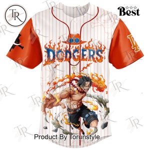 Los Angeles Dodgers X One Piece Portgas D Ace 2025 Limited Edition Baseball Jersey