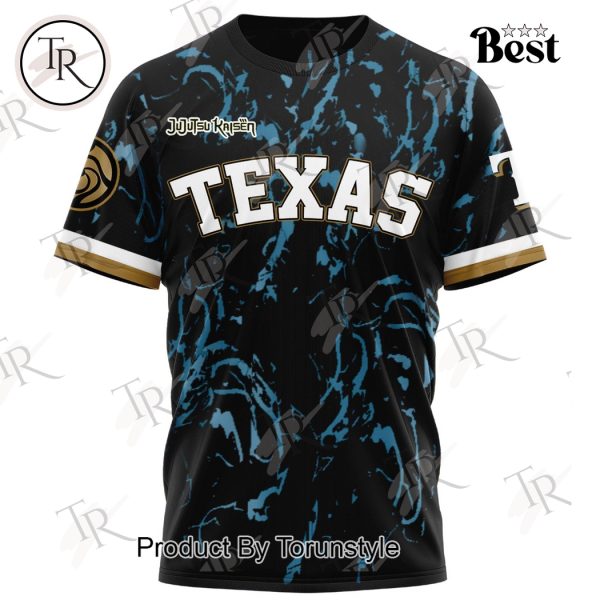Texas Rangers 2025 X Jujutsu Kaisen Yuji Itadori Custom Name Hoodie