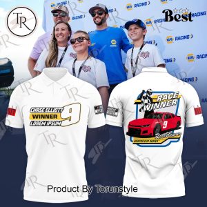 Chase Elliott Race Winner Nascar Cup Series Limited Edition Polo Shirt – White