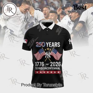 New York Yankees 250 Years 1776-2026 Semiquincentennial Limited Edition Polo Shirt – Black