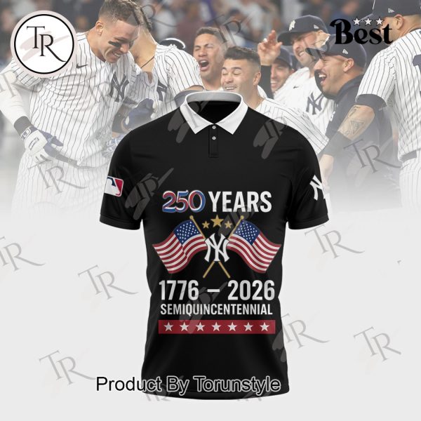 New York Yankees 250 Years 1776-2026 Semiquincentennial Limited Edition Polo Shirt – Black