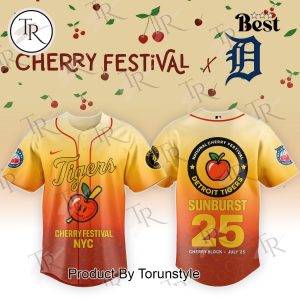 National Cherry Festival Detroit Tigers Sunburst Limited Edition Baseball Jersey