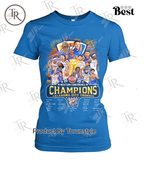 2025 NBA Western Conference Champions Oklahoma City Thunder Limited Edition T-Shirt