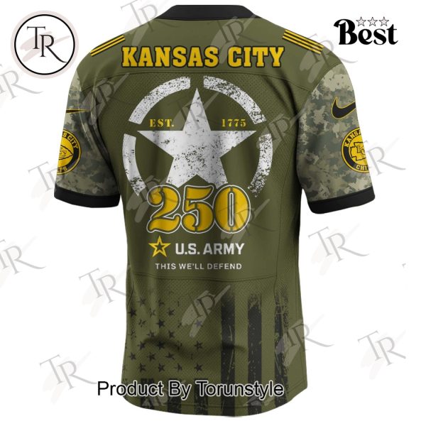 Kansas City Chiefs X 250th U.S Army This We’ll Defend Limited Edition Football Jersey