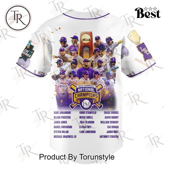 NCAA Baseball National Champions 20 LSU Tigers 25 Special Edition Baseball Jersey