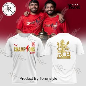 Royal Challengers Bengaluru Champ1ons 2025 Limited Edition Hoodie – White