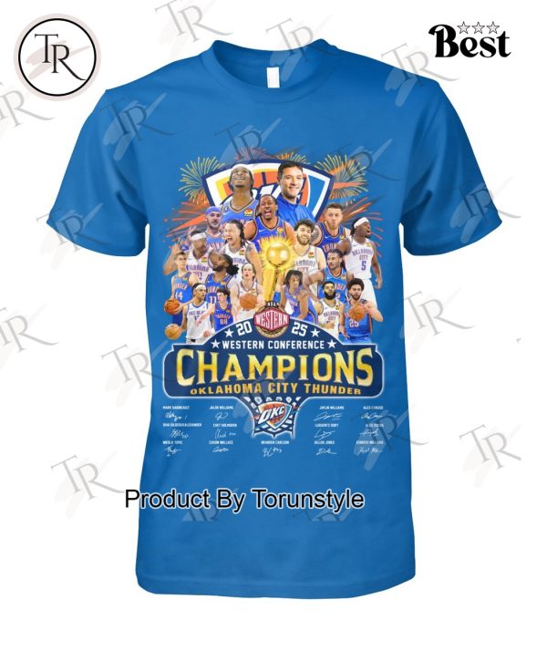 2025 NBA Western Conference Champions Oklahoma City Thunder Limited Edition T-Shirt