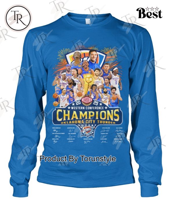 2025 NBA Western Conference Champions Oklahoma City Thunder Limited Edition T-Shirt