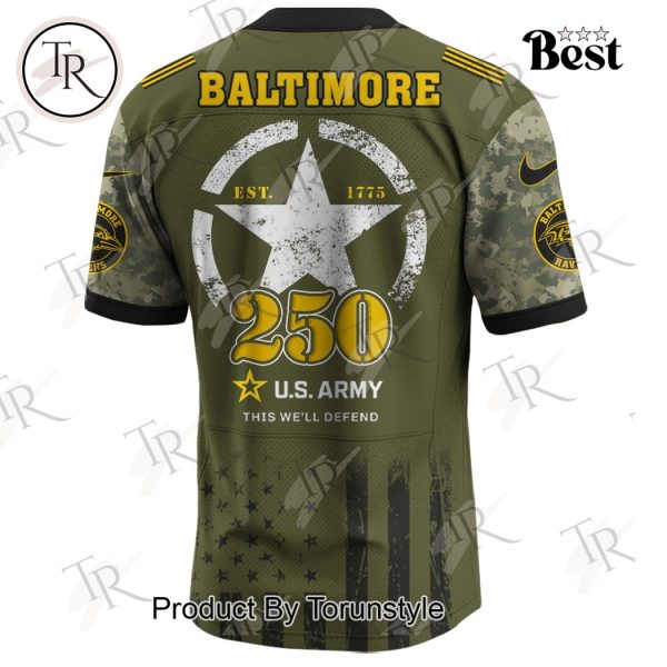 Baltimore Ravens X 250th U.S Army This We’ll Defend Limited Edition Football Jersey