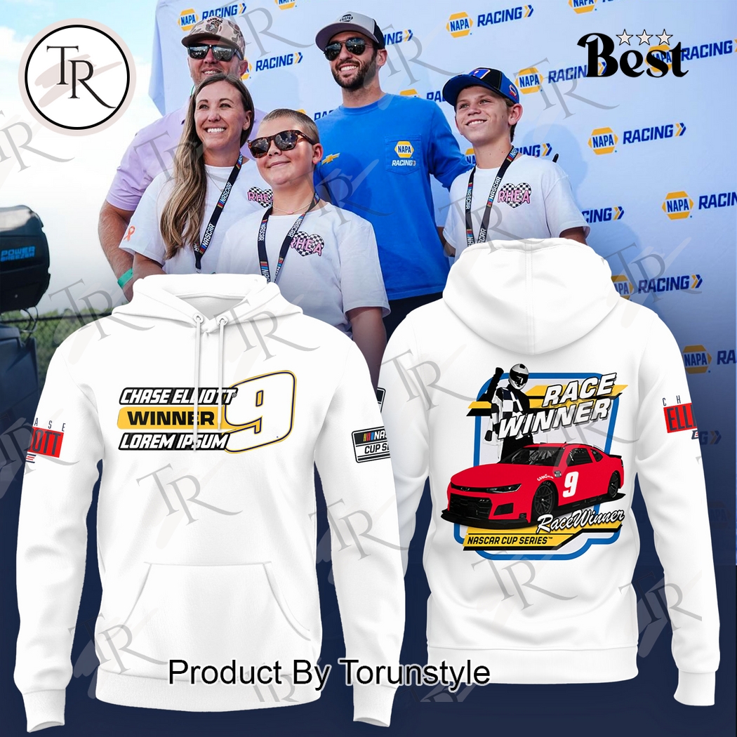 Chase Elliott Race Winner Nascar Cup Series Edition Hoodie - White