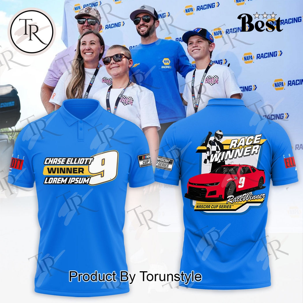 Chase Elliott Race Winner Nascar Cup Series Limited Edition Polo Shirt - Blue Chase Elliott Race Winner Nascar Cup Series Limited Edition Polo Shirt - Blue