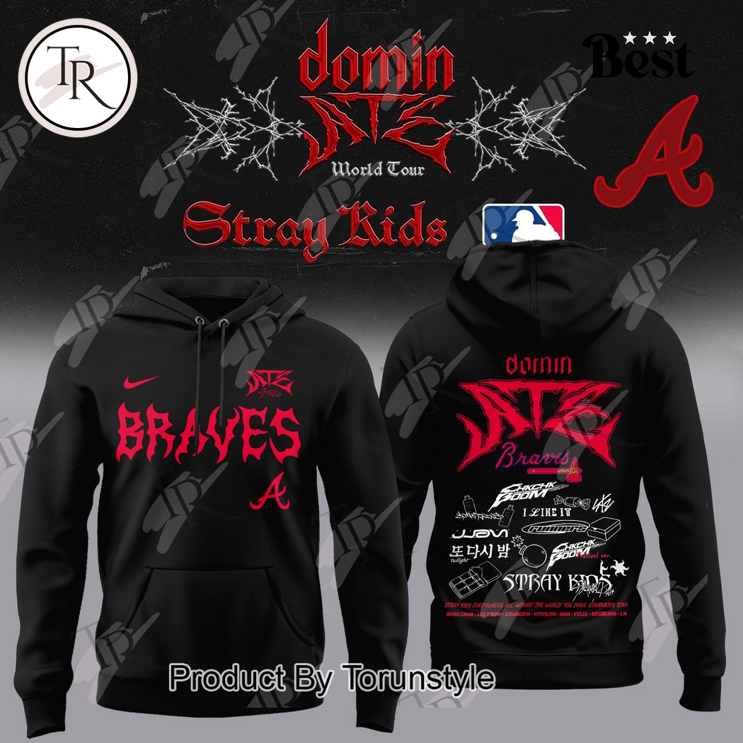 Dominate World Tour Stray Kids X Atlanta Braves 2025  Edition Hoodie