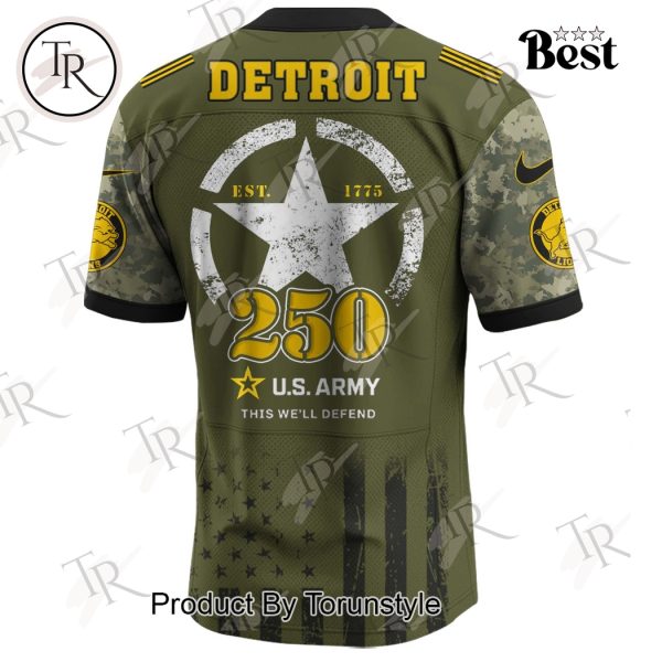 Detroit Lions X 250th U.S Army This We’ll Defend Limited Edition Football Jersey