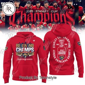 Stanley Cup Champions 2025 Two Time Quest For The Cup Florida Panthers Hoodie