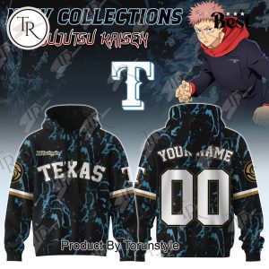 Texas Rangers 2025 X Jujutsu Kaisen Yuji Itadori Custom Name Hoodie