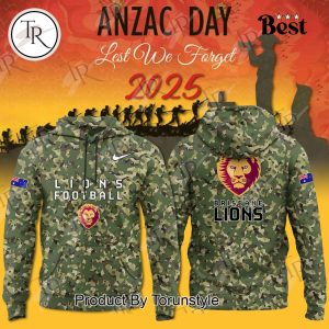 Brisbane Lions 2025 Anzac Day Lest We Forget Limited Edition Hoodie