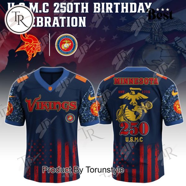 Minnesota Vikings X U.S.M.C 250th Birthday Limited Edition Football Jersey