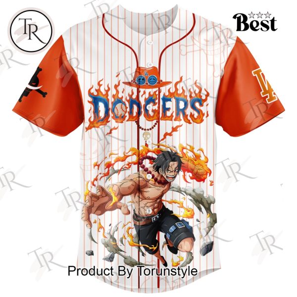Los Angeles Dodgers X One Piece Portgas D Ace 2025 Limited Edition Baseball Jersey