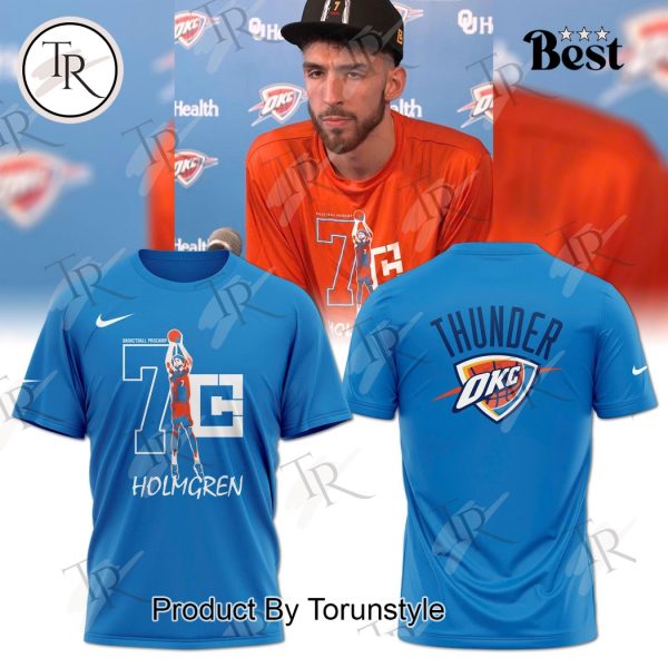 Oklahoma City Thunder X Chet Holmgren 7C Limited Edition Hoodie – Blue