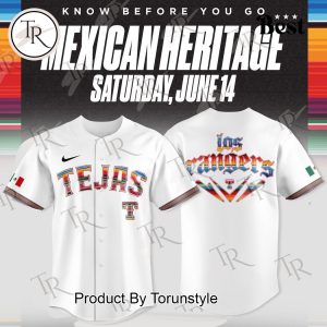 Texas Rangers X Tejas Pride Wear Mexican Heritage 2025 Limited Edition Baseball Jersey – White