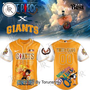 One Piece X San Francisco Giants 2025 Custom Name Special Edition Baseball Jersey
