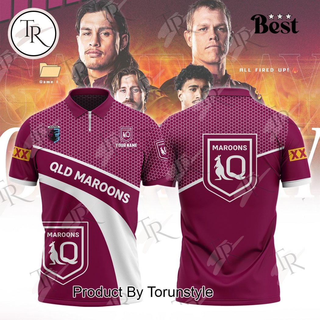 Queensland Maroons 2025 Custom Name Limited Edition Polo Shirt Queensland Maroons 2025 Custom Name Limited Edition Polo Shirt