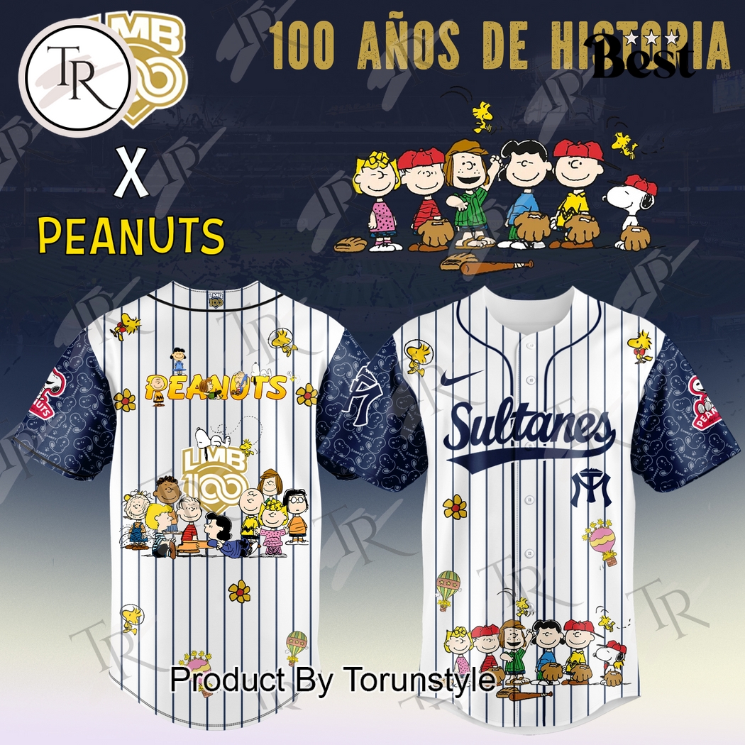 Sultanes De Monterrey X Peanuts 100 Anos De Historia 2025  Edition Baseball Jersey