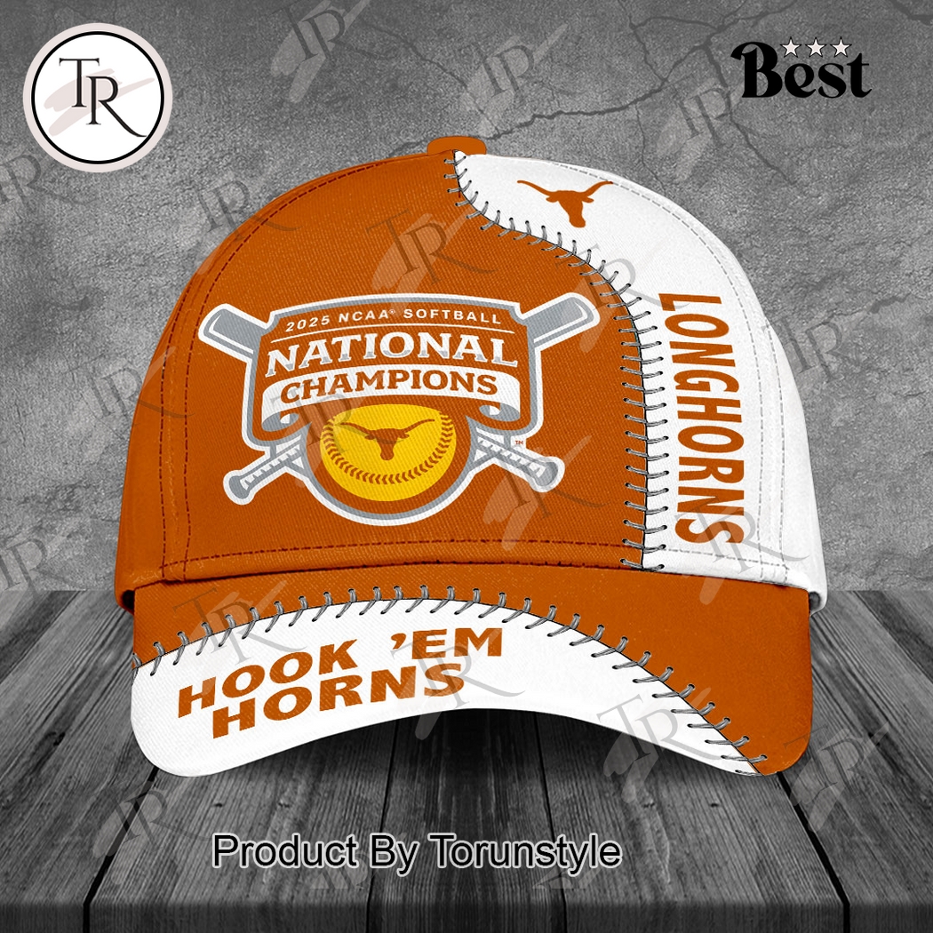 Texas Longhorns Hook 'Em, Horns 2025 NCAA Softball National Champions Limited Edition Cap Texas Longhorns Hook 'Em, Horns 2025 NCAA Softball National Champions Limited Edition Cap