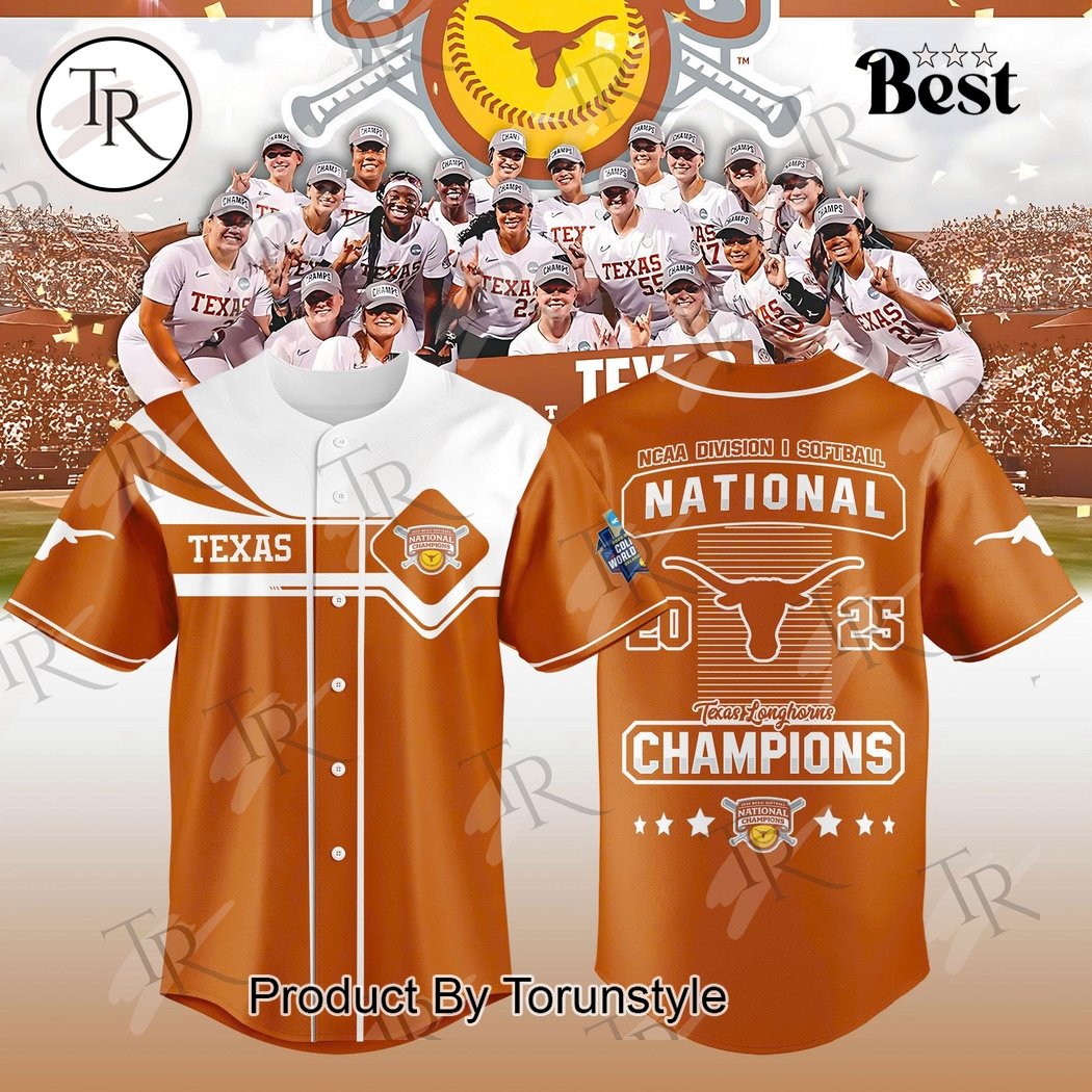 Texas Longhorns NCAA Division I Softball National Champions 2025  Edition Baseball Jersey