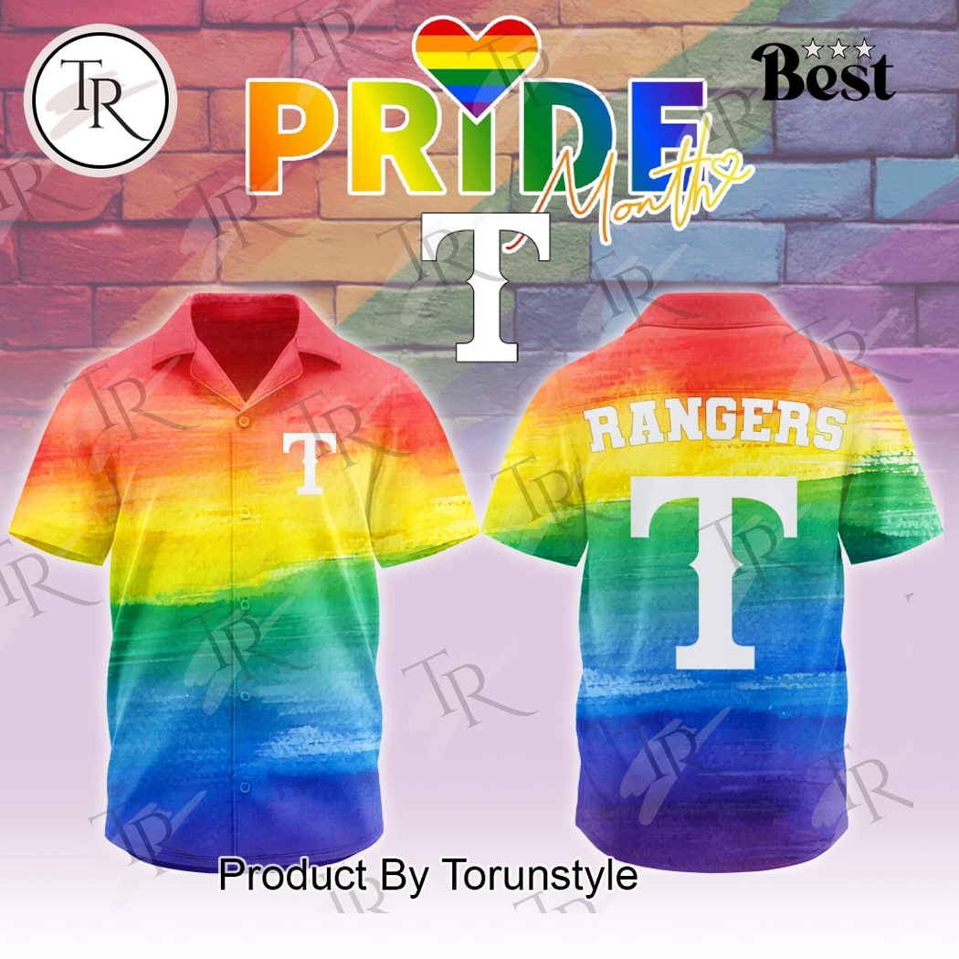 Texas Rangers X Pride Month 2025 Limited Edition Hawaiian Shirt Texas Rangers X Pride Month 2025 Limited Edition Hawaiian Shirt