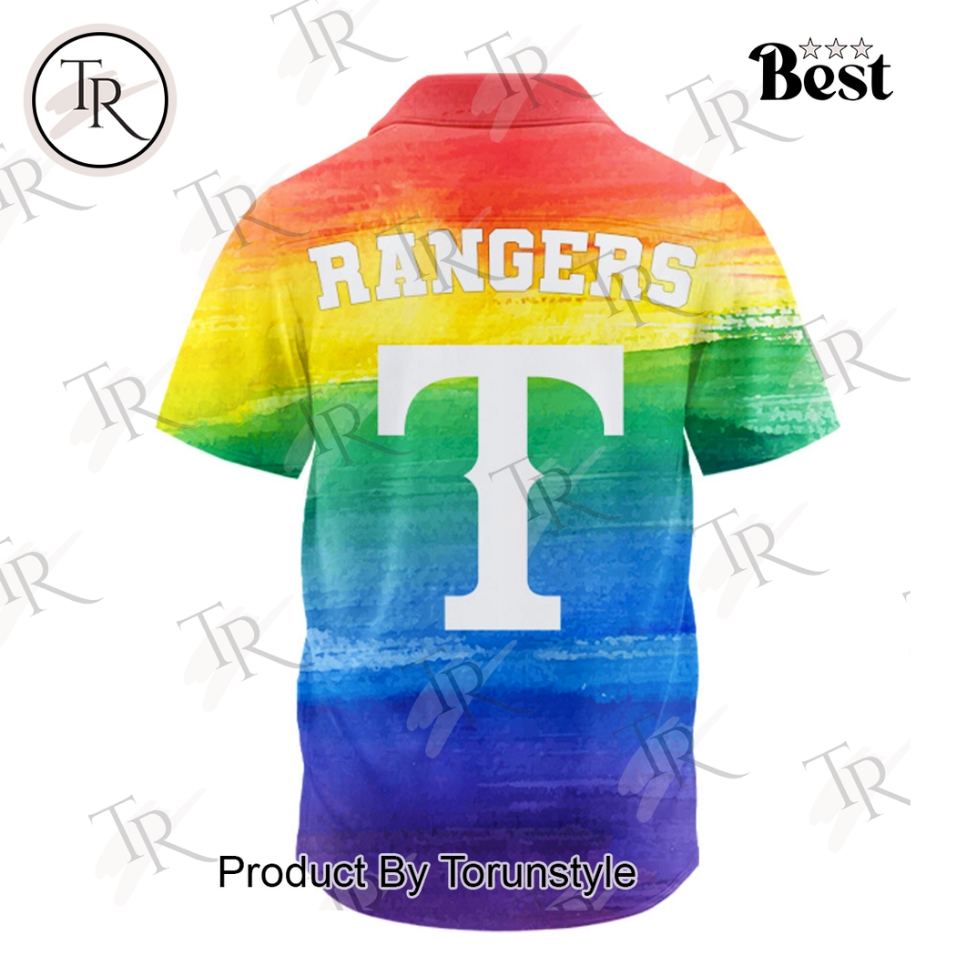 Texas Rangers X Pride Month 2025 Limited Edition Hawaiian Shirt Texas Rangers X Pride Month 2025 Limited Edition Hawaiian Shirt