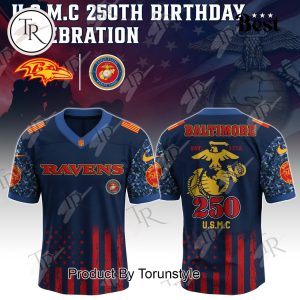 Baltimore Ravens X U.S.M.C 250th Birthday Limited Edition Football Jersey