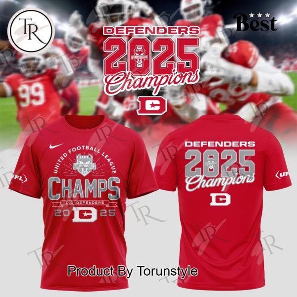 United Football League Champs 2025 DC Defenders Limited Edition Hoodie