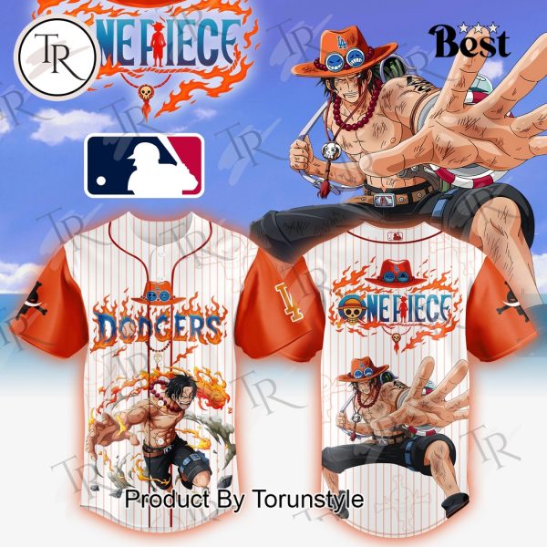 Los Angeles Dodgers X One Piece Portgas D Ace 2025 Limited Edition Baseball Jersey