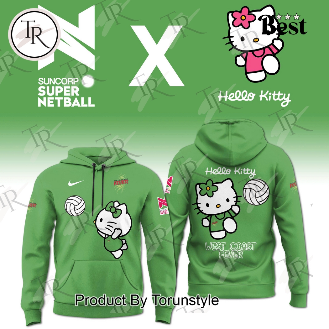 West Coast Fever Suncorp Super Netball X Hello Kitty 2025  Edition Hoodie