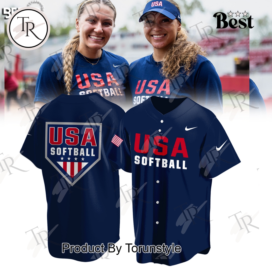 2025 Champions USA Softball Team Edition Baseball Jersey - Navy