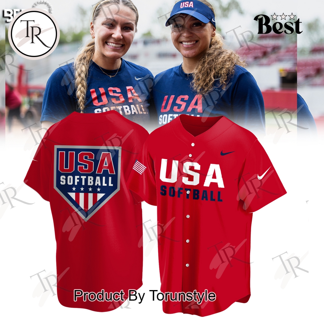 2025 Champions USA Softball Team Edition Baseball Jersey - Red