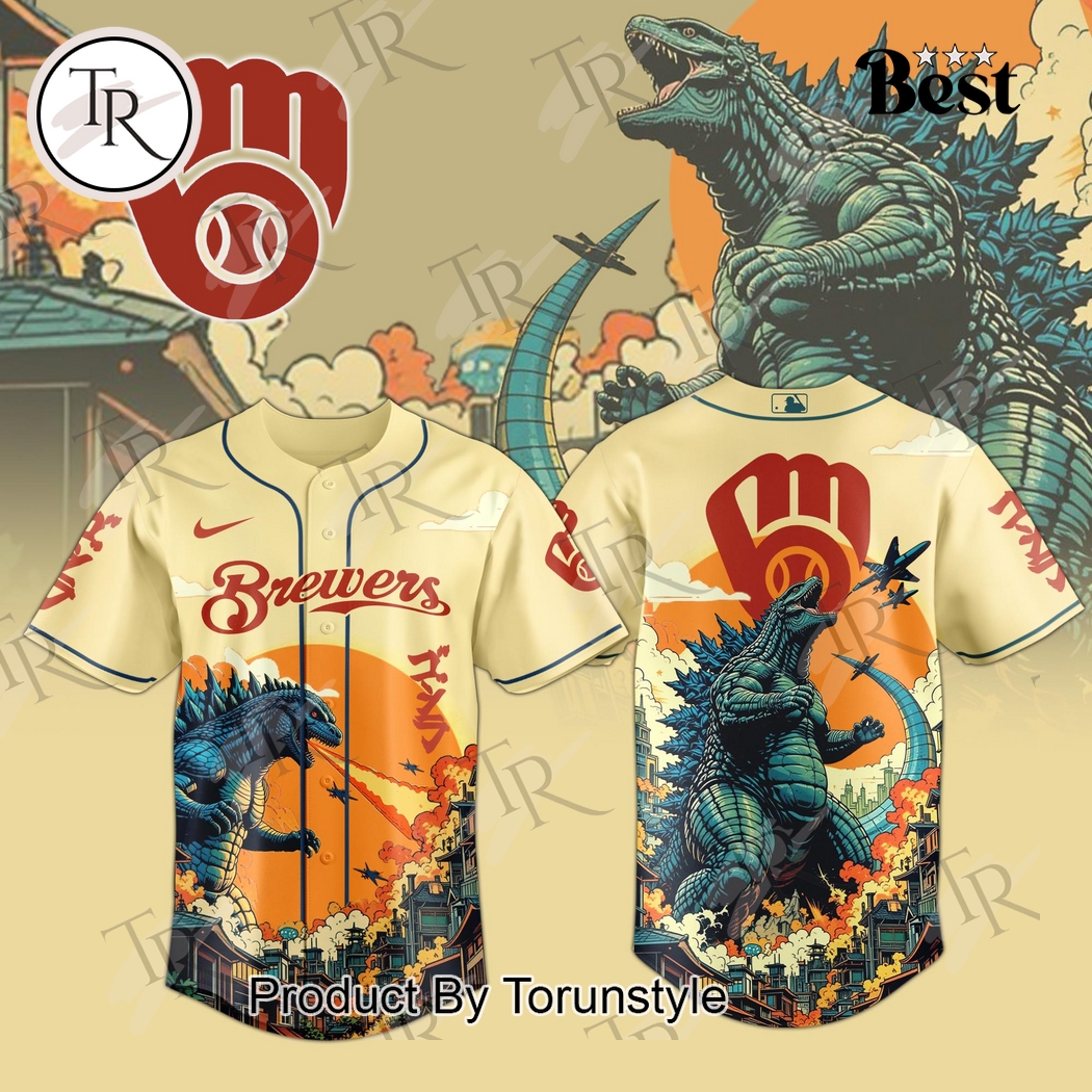 2025 Milwaukee Brewers Godzilla New  Edition Baseball Jersey