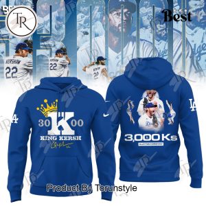 3000 King Strikeout Clayton Kershaw X Los Angeles Dodgers Limited Edition Hoodie – White