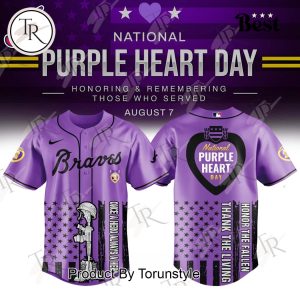 Atlanta Braves X National Purple Heart Day 2025 Limited Edition Baseball Jersey
