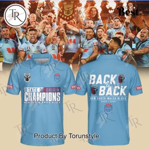 New South Wales Blues State Of Origin Champions 2025 Back To Back Polo Shirt