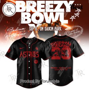 20 Years Of Chris Brown X Houston Astros Breezy Bowl XX Tour 2025 Limited Edition Baseball Jersey