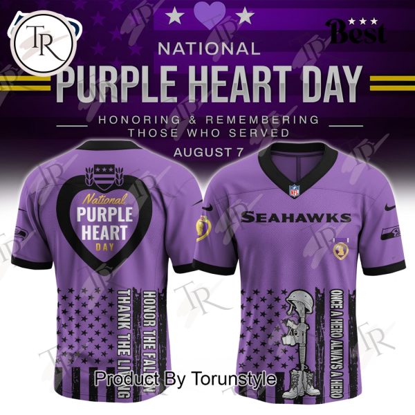 Seattle Seahawks X National Purple Heart Day 2025 Limited Edition Football Jersey