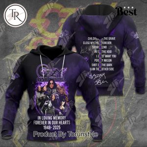Ozzy Osbourne In Loving Memory Forever In Our Hearts 1948-2025 Hoodie