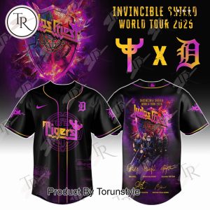 Detroit Tigers X Judas Priest Invincible Shield World Tour 2025 Baseball Jersey