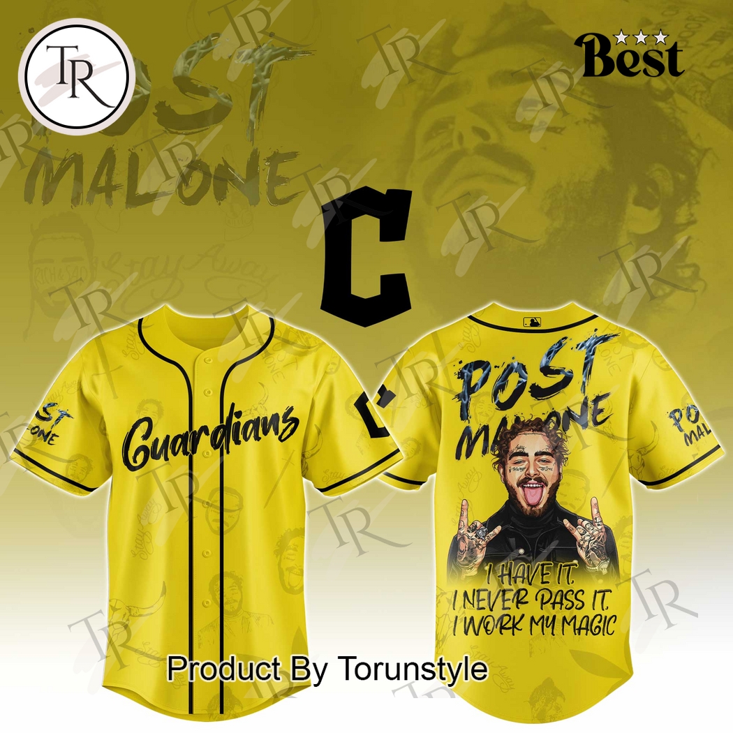 Cleveland Guardians X 2025 Post Malone Tour Special Edition Baseball Jersey Cleveland Guardians X 2025 Post Malone Tour Special Edition Baseball Jersey