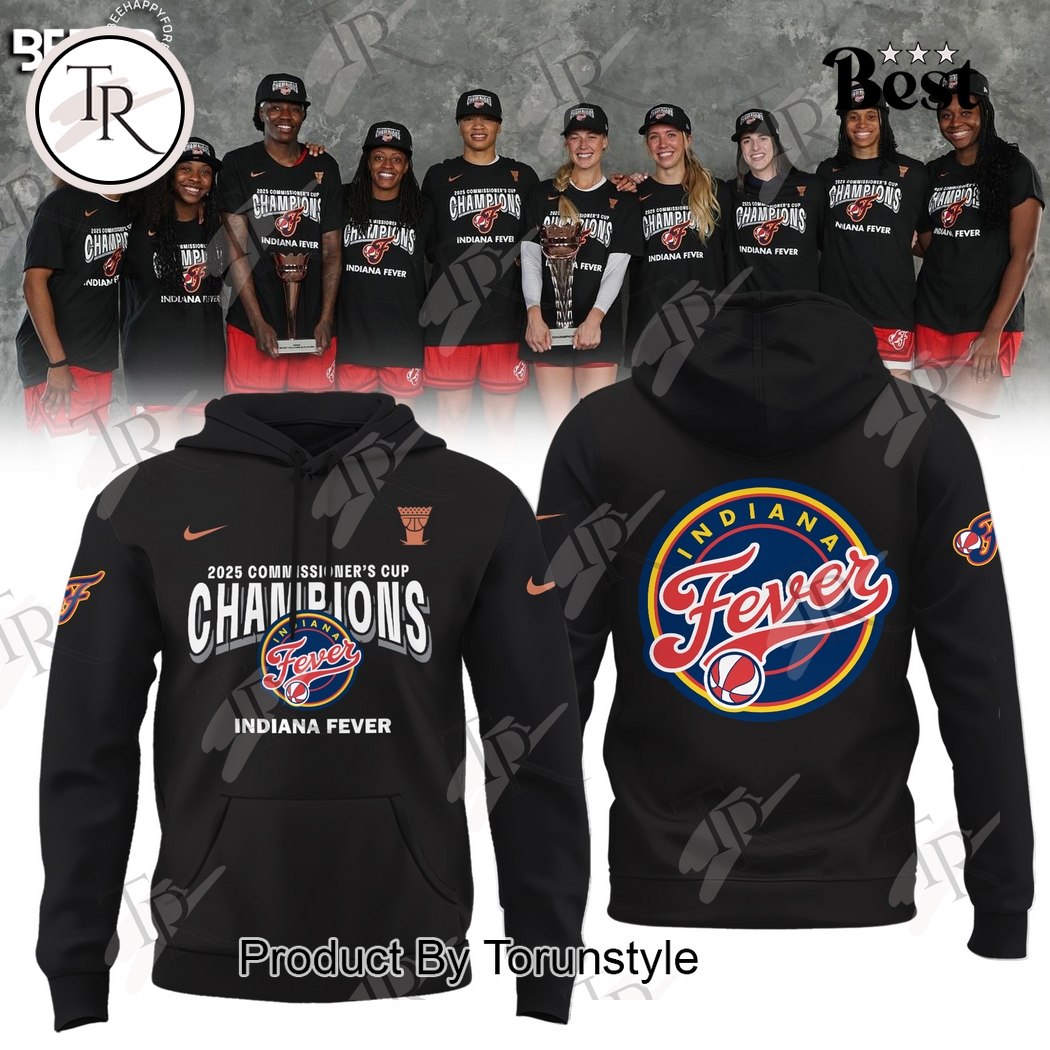 Commissioner’s Cup Champions Indiana Fever 2025  Edition Hoodie – Black