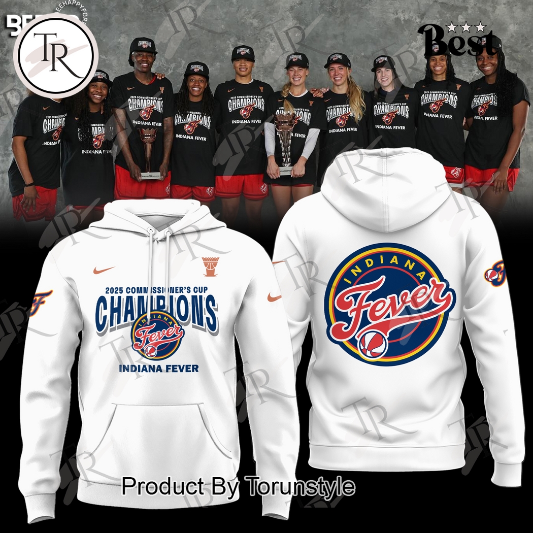 Commissioner’s Cup Champions Indiana Fever 2025  Edition Hoodie – White